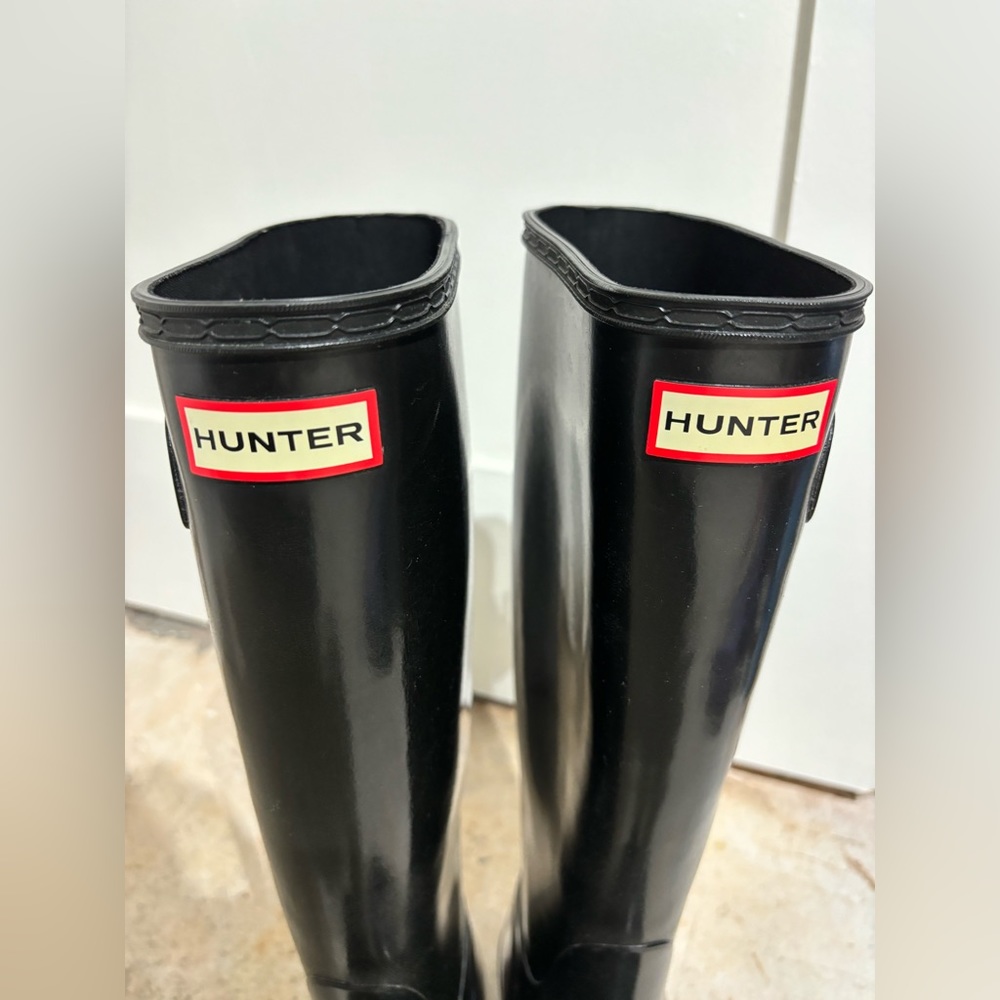 Hunter Women's Original Tall Gloss Rain Boots size 6 black - Picture 9 of 16